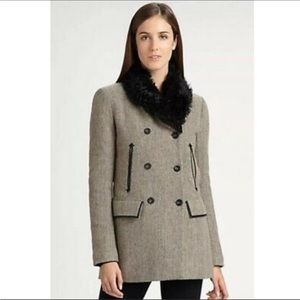 THEORY Dyed Shearling Collar coat, L